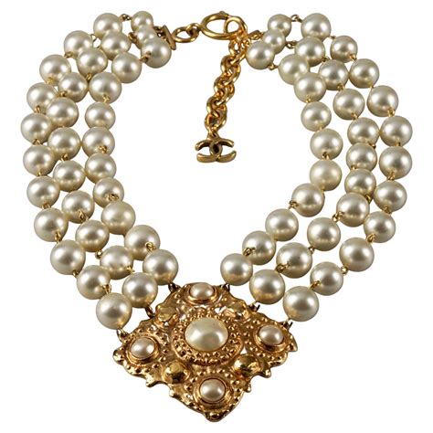 Chanel Multi Strand Pearl Necklace 